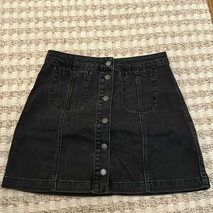 Top shop black denim skirt